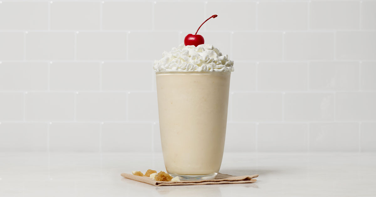 What is the Caramel Crumble Milkshake and when is it available