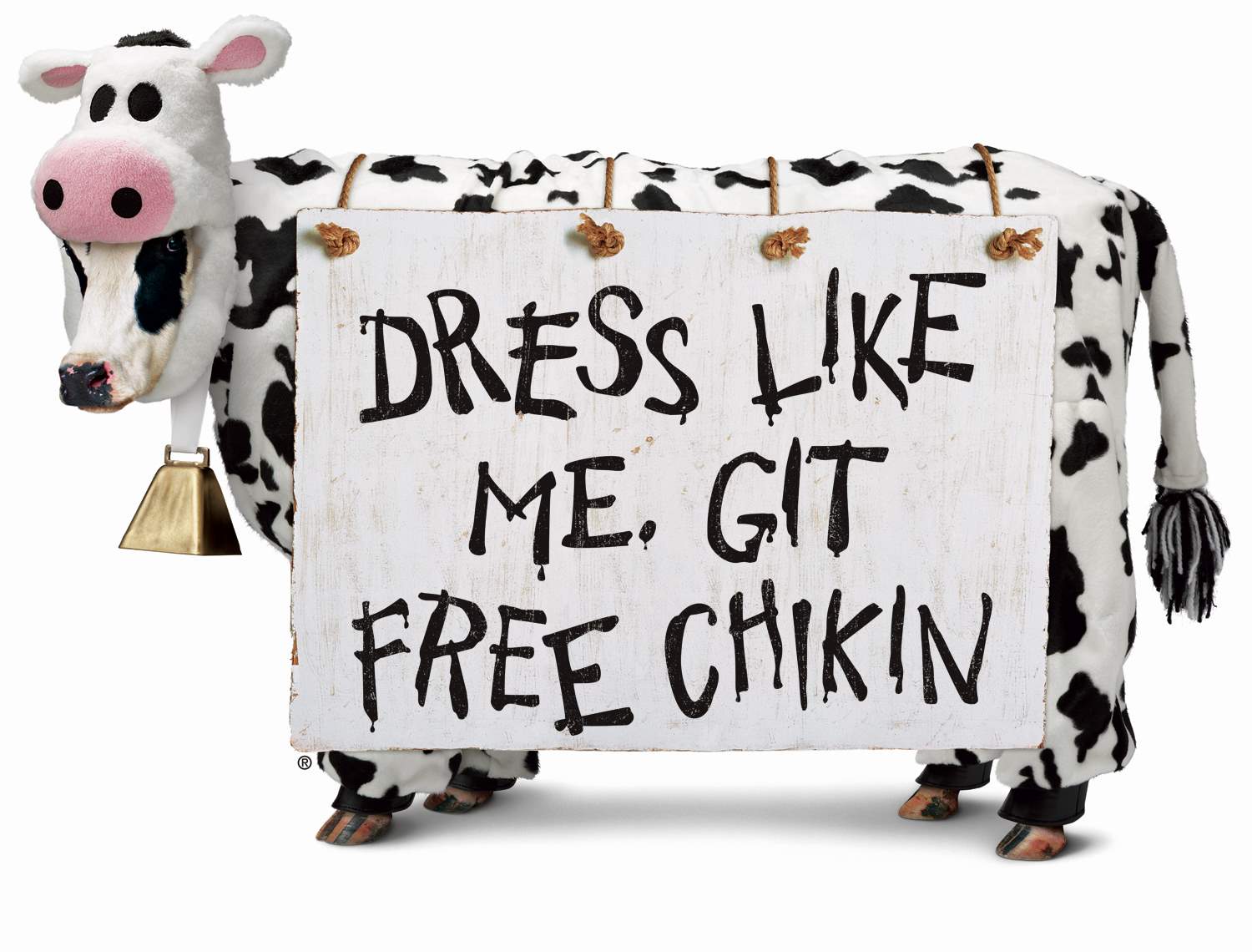 chick fil a cow sign