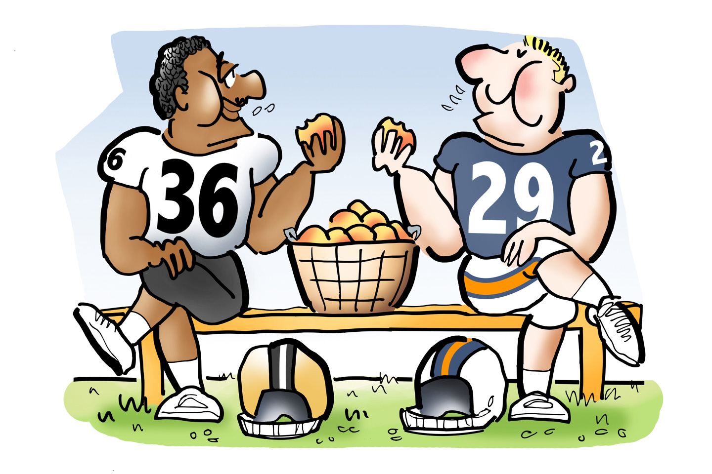football huddle cartoon