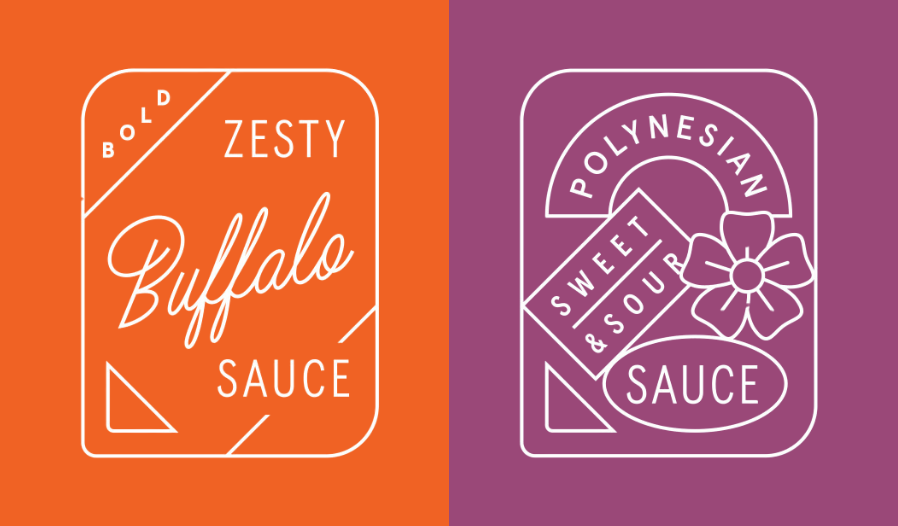 Buffalo and Polynesian Sauce graphics