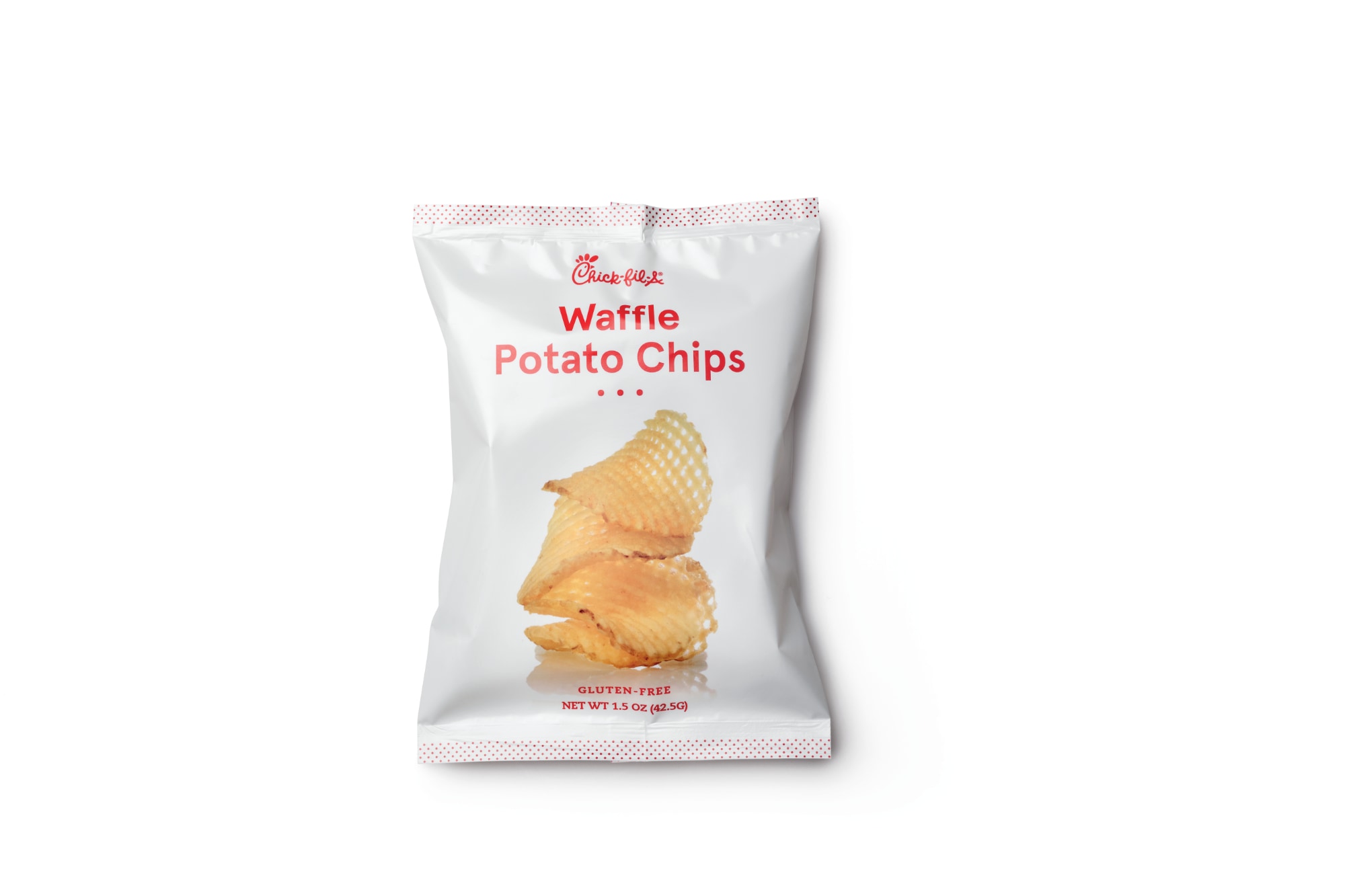 A bag of Chick-fil-A Waffle potato chips. 