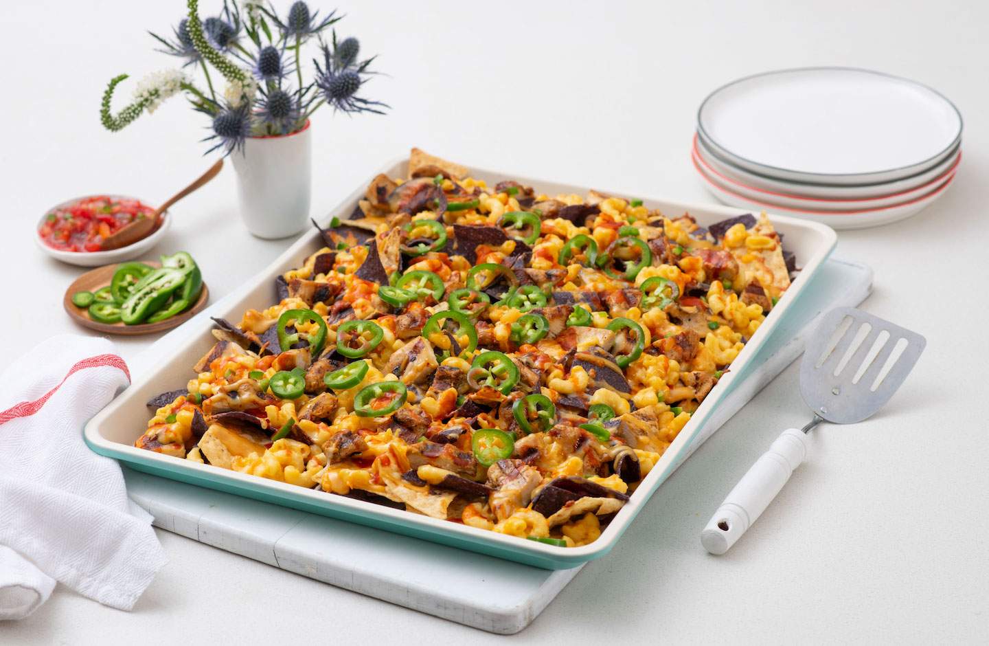 One of the recipes from the new Chick-fil-A Shared Table program digital cookbook "Extra Helpings" featuring leftover Chick-fil-A Grilled Nuggets and Mac and Cheese.