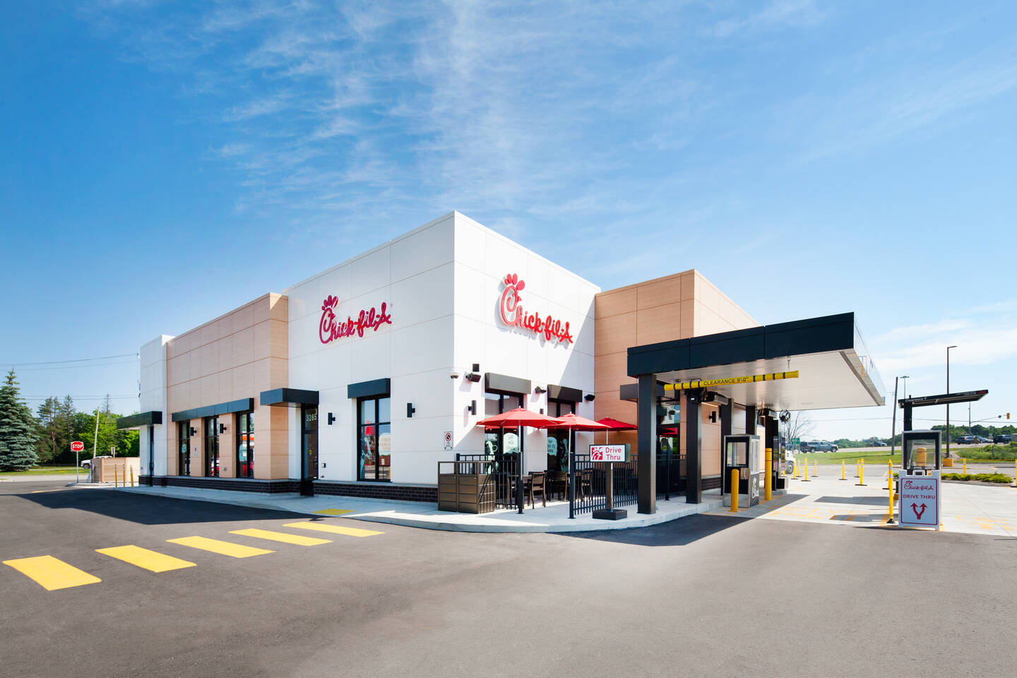 A photo of the new Chick-fil-A location in Orillia, Ontario, Canada.