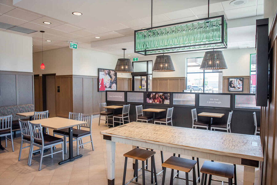 The interior of Chick-fil-A Orillia.