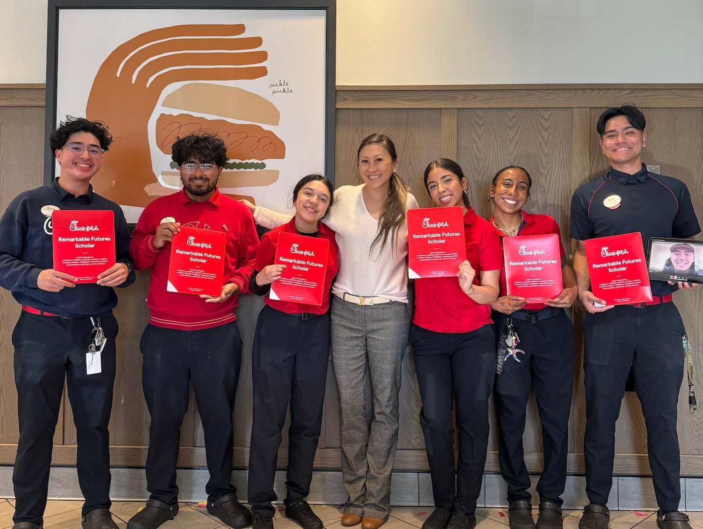 Susanna Choe and her Chick-fil-A Serramonte Team Members.
