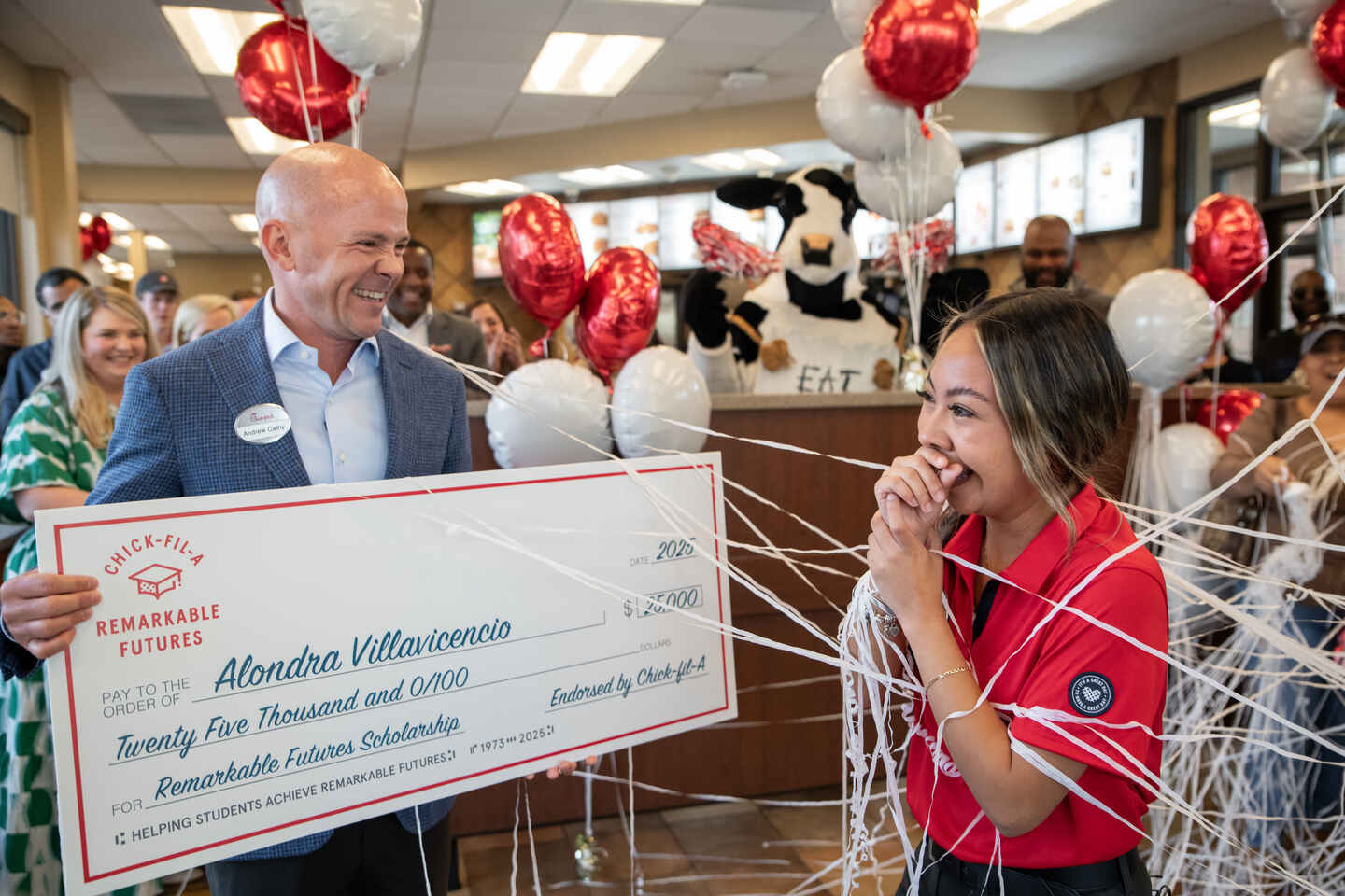 Alondra Villavicencio, recipient of the Chick-fil-A $25,000 Remarkable Futures scholarship.
