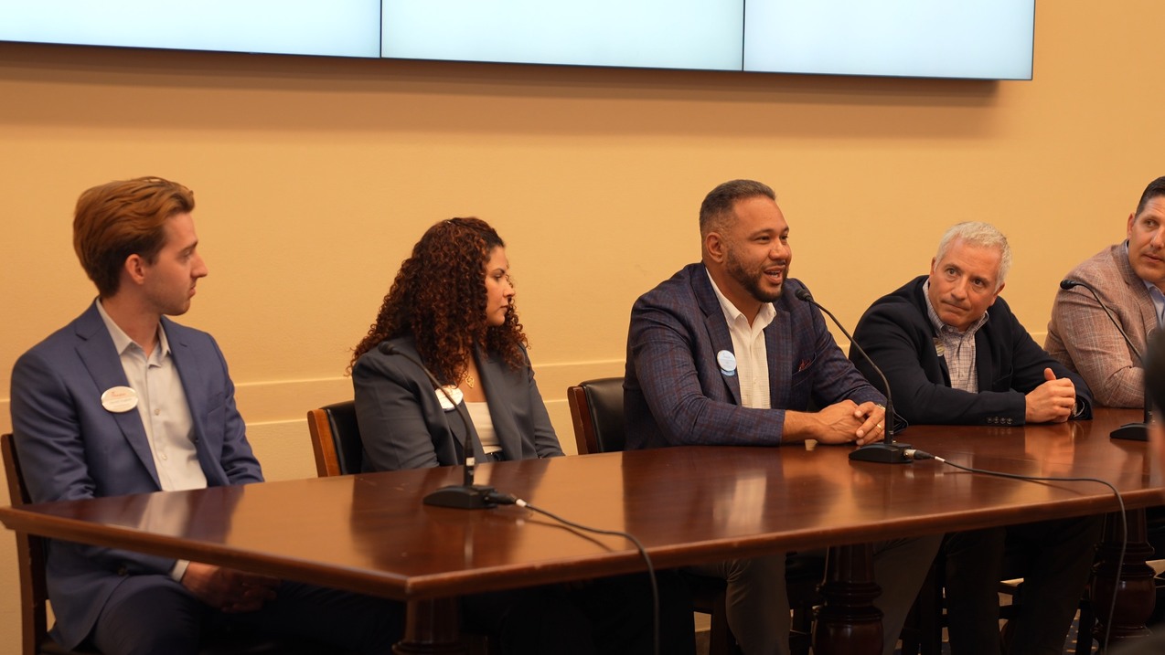 Participants of the panel on Capitol Hill speaking about their transitions from military service to a career at Chick-fil-A.  