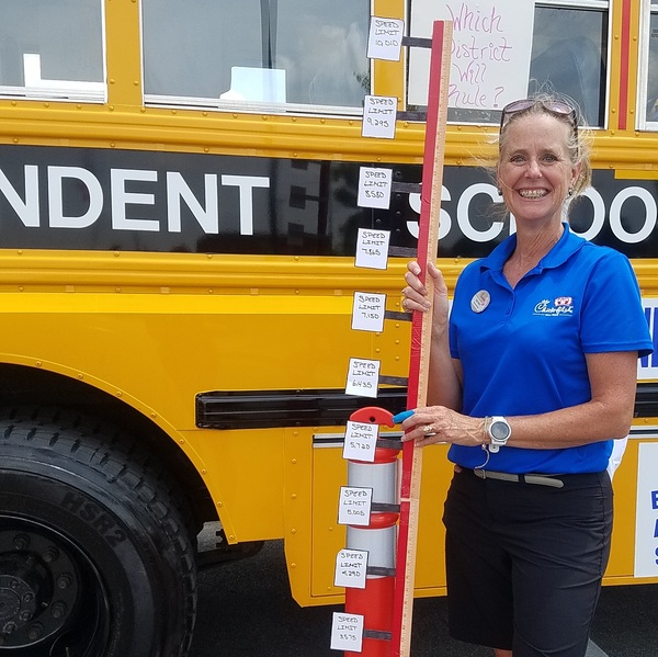 Deb running a Stuff the Bus event at the restaurant.