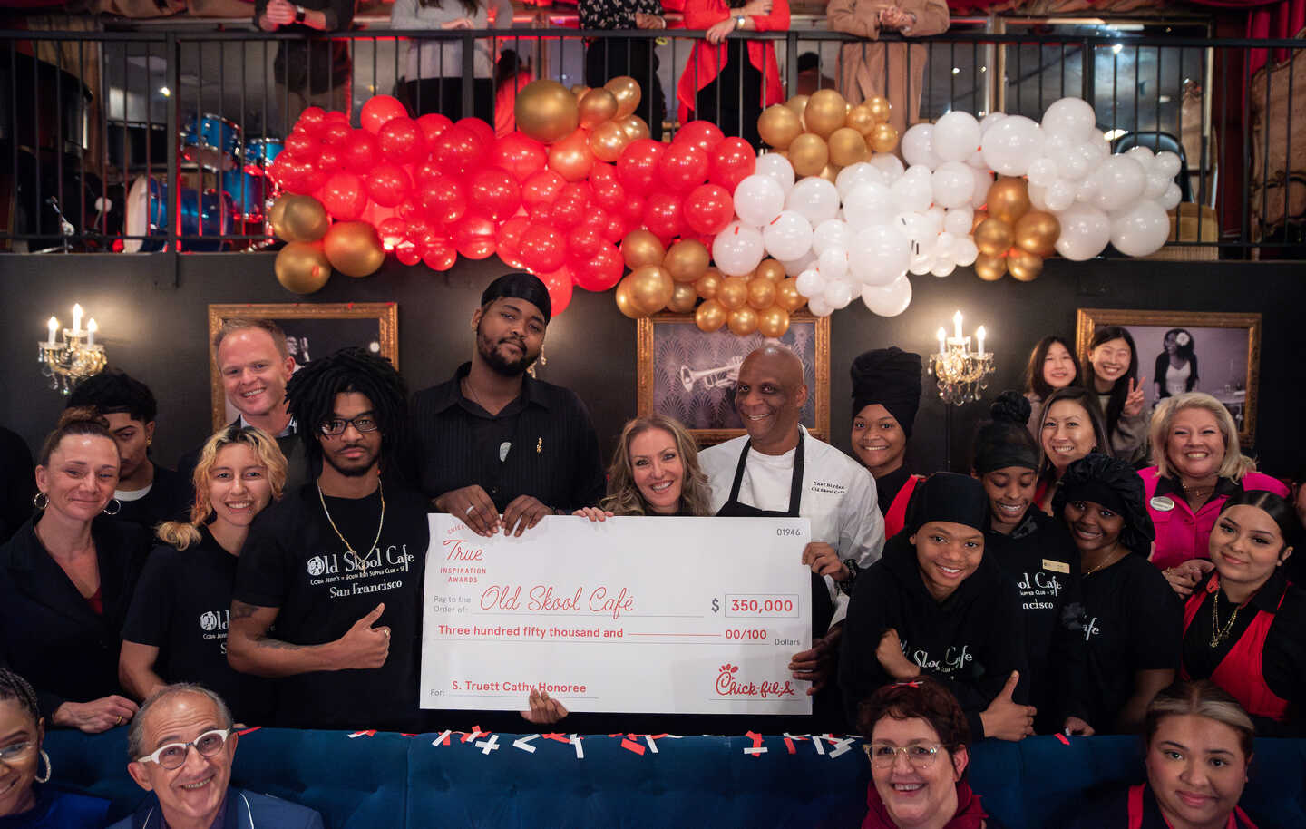 The owners and operators of Old Skool Cafe, the 2025 S. Truett Cathy Honoree.