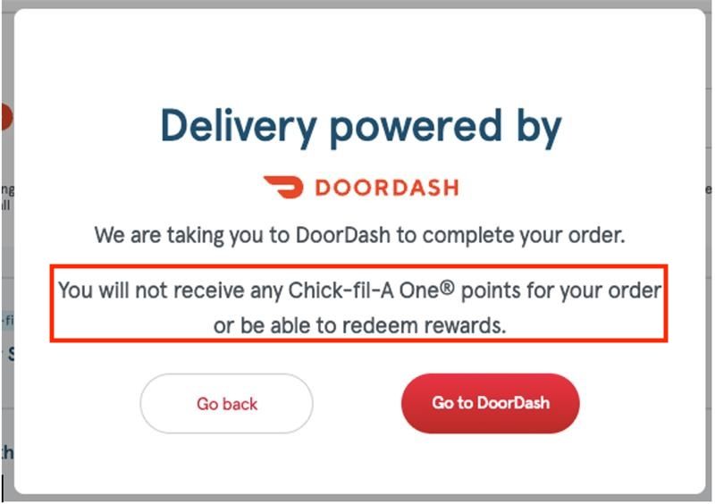 Completing a Chick-fil-A Delivery order through Chick-fil-A.com