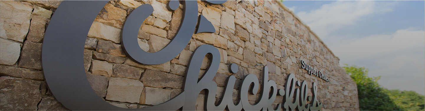 Chick-fil-A logo on stone background