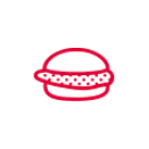 Chicken Sandwich in Circle Icon