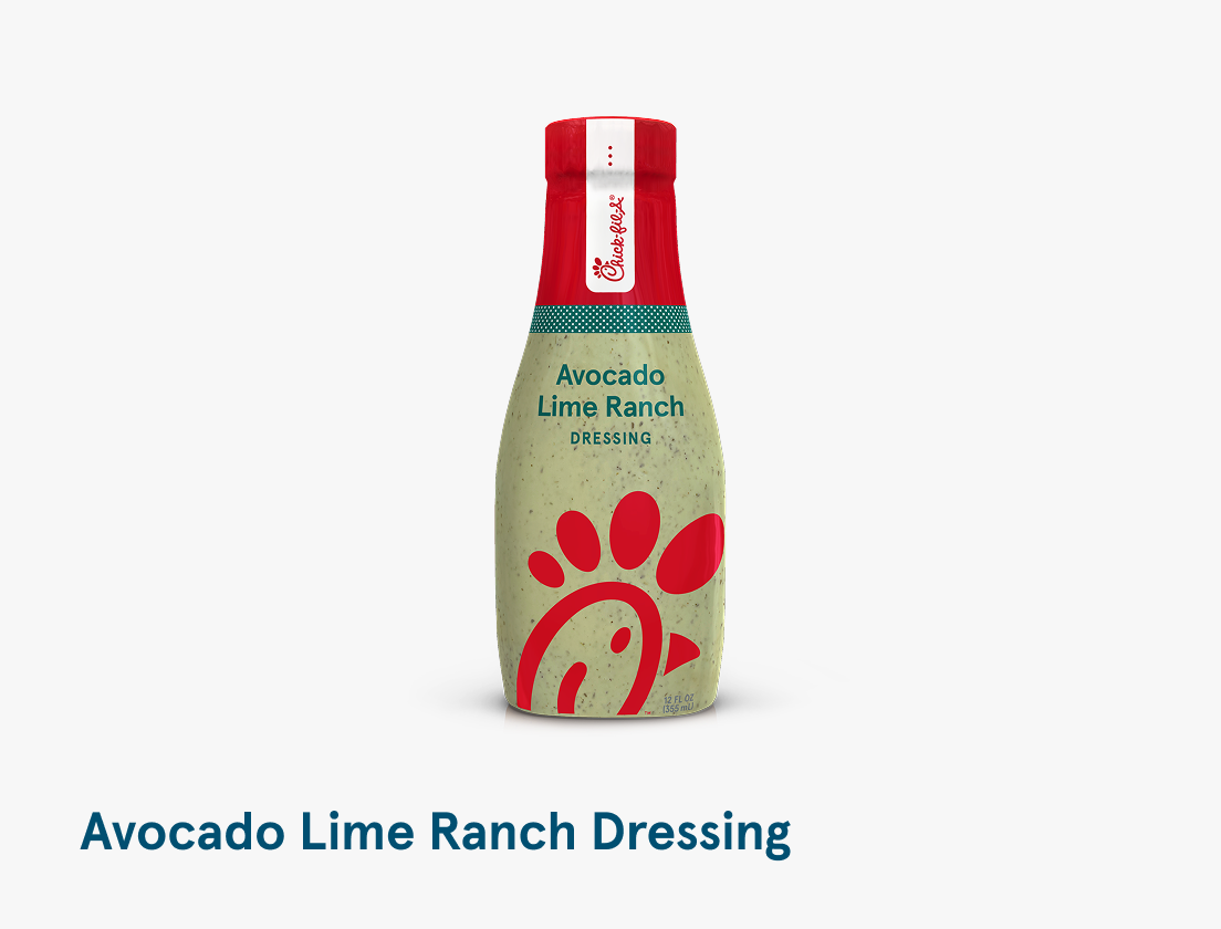 A bottle of Avocado Lime Ranch Dressing 