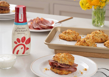 Cheddar Ranch Biscuits with Ham