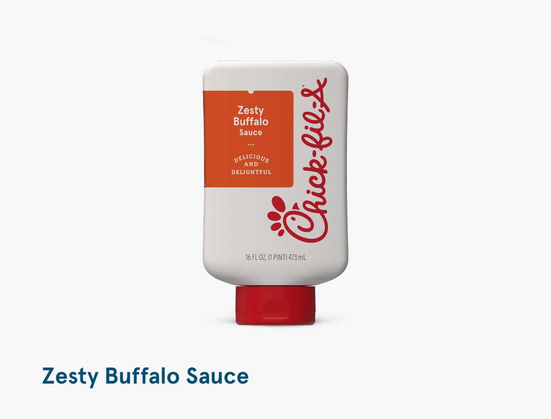 A bottle of Zesty Buffalo Sauce 