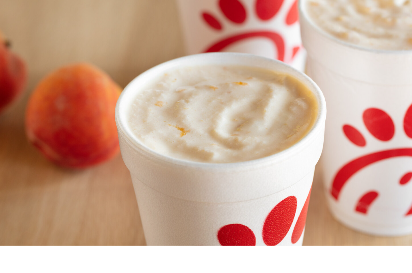 Chick-fil-A Peach Milkshake on a table