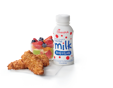 Chick-fil-A Kids Meal with Chick-n-Strips, a Fruit Cup and Milk