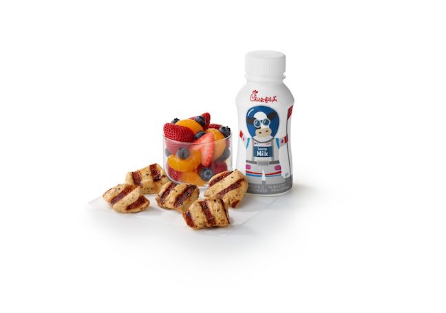 5 Ct Grilled Nuggets Kid's Meal with a Fruit Cup and a milk 