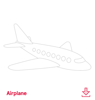 Airplane outline drawing