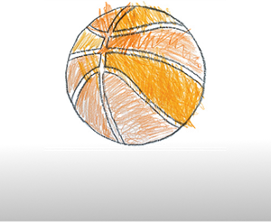 Drawing of a basketball