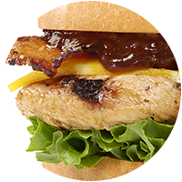 Closeup of a Smokehouse BBQ Bacon Grilled filet 