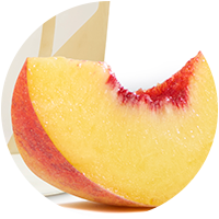 Close up of a peach slice