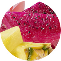 pieces of pineapple and dragonfruit