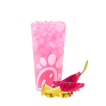 A glass of a Pineapple Dragonfruit Lemonade on a white background