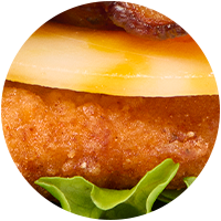 Closeup of the Smokehouse BBQ Bacon Colby-Jack cheese