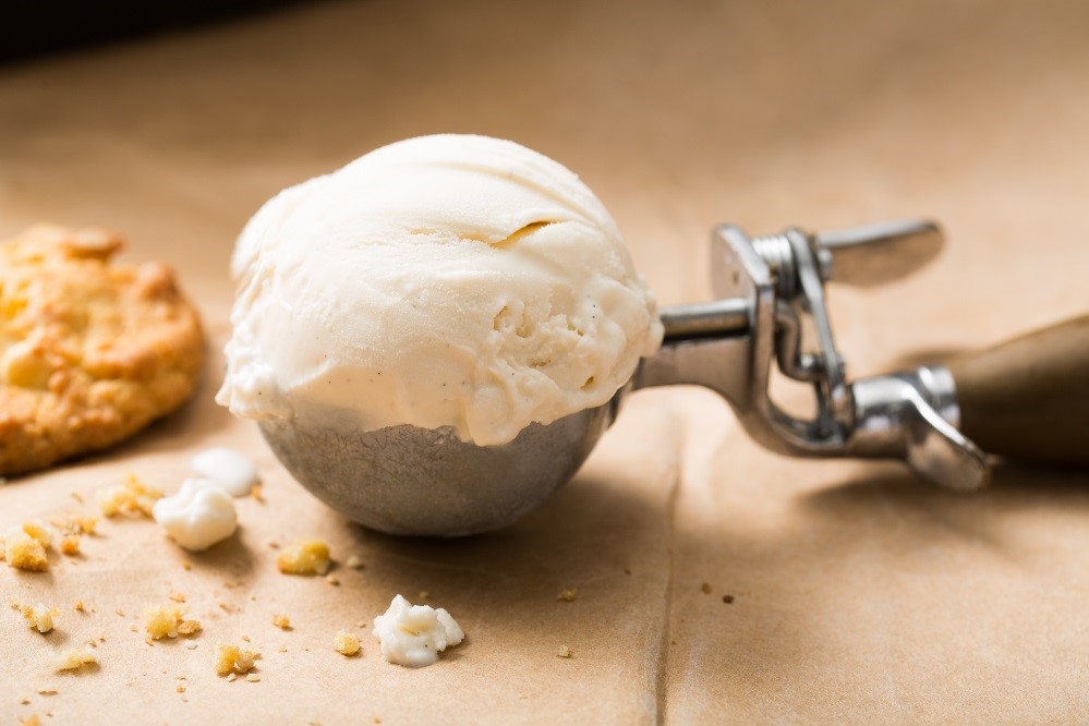 Homemade vanilla ice cream
