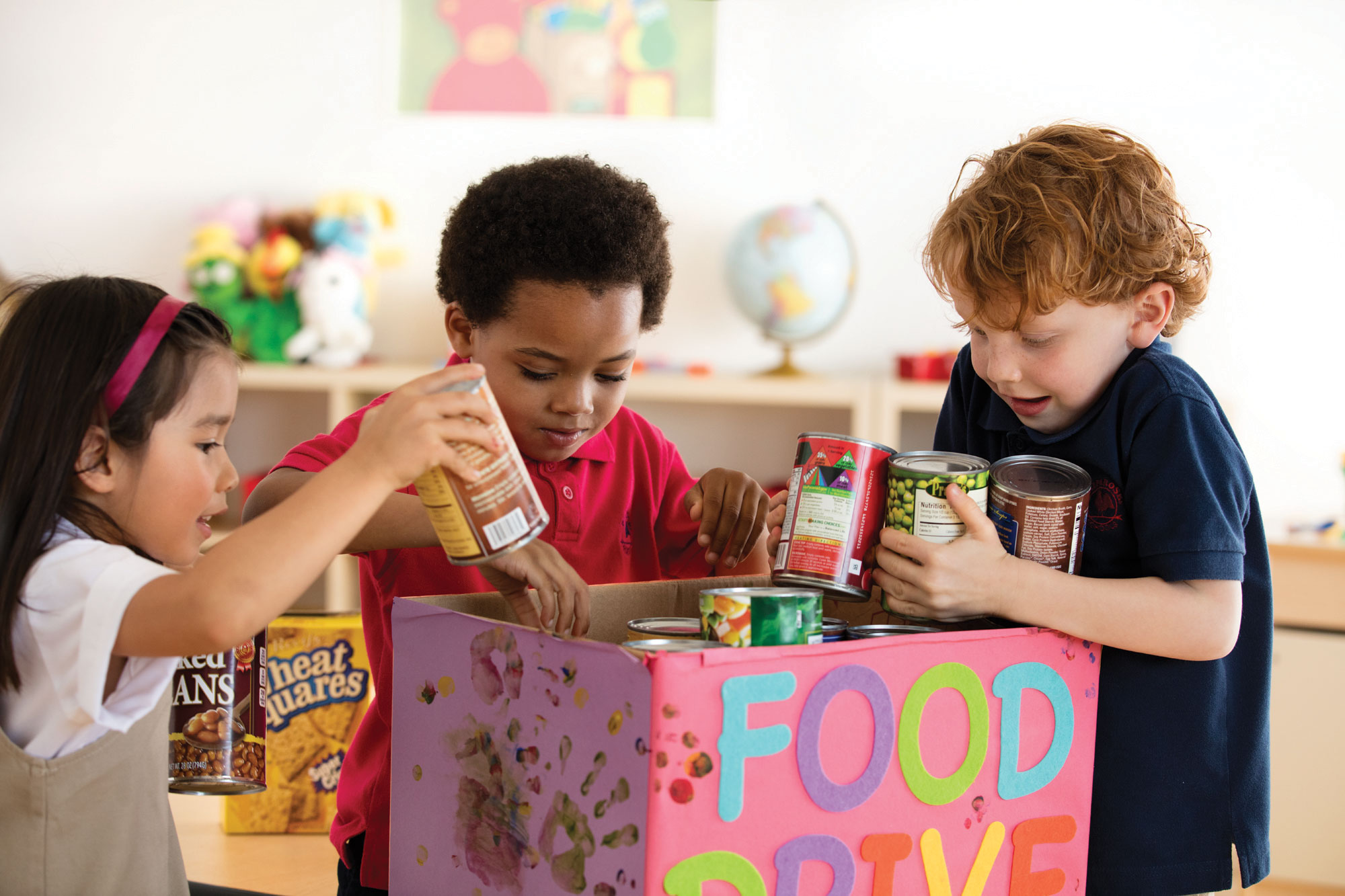 Primrose schools hosts a Caring and Giving Food Drive every year to reinforce an others-centered mindset. 